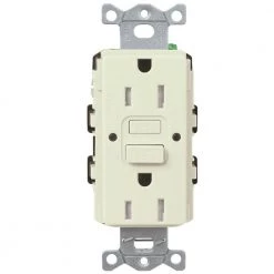 Satin Colors 15-Amp Tamper-Resistant GFCI Duplex Receptacle - Biscuit by Lutron