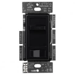 Skylark Contour LED+ Dimmer Switch for Dimmable LED, Halogen and Incandescent Bulbs, Single-Pole or 3-Way, Black by Lutron