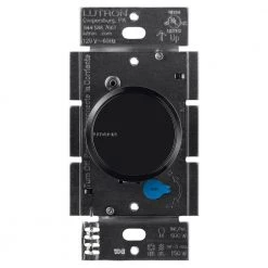 Dalia LED Plus Illuminated Rotary Light Dimmer with Single-Pole/3-Way, Black by Lutron