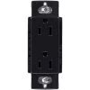 Claro 15 Amp Duplex Outlet, Black by Lutron