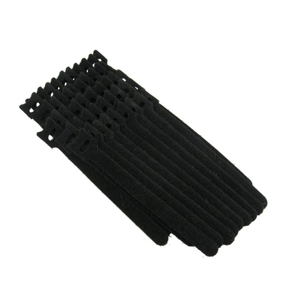 Reusable Self-Gripping Cable Ties, (50-Pieces), Black by QualGear