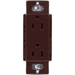Claro 15 Amp Duplex Outlet, Brown by Lutron