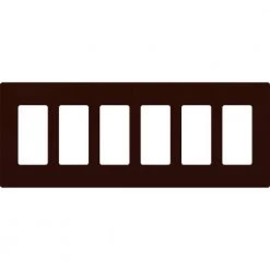 Claro 6 Gang Decorator/Rocker Wallplate, Gloss, Brown (1-Pack) by Lutron
