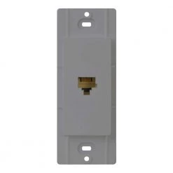 Claro Telphone Jack, Gray by Lutron