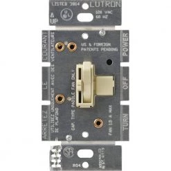 Toggler 1.5-Amp Single-Pole/3-Way Quiet 3-Speed Slide-To-Off Fan Control- Ivory by Lutron