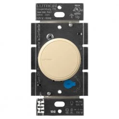 Dalia LED Plus Illuminated Rotary Light Dimmer with Single-Pole/3-Way, Ivory by Lutron