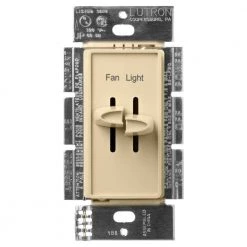 Skylark 1.5 Amp Single-Pole 3-Speed Combination Fan and Light Control, Ivory by Lutron