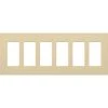 Claro 6 Gang Decorator/Rocker Wallplate, Gloss, Ivory (1-Pack) by Lutron