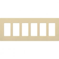Claro 6 Gang Decorator/Rocker Wallplate, Gloss, Ivory (1-Pack) by Lutron