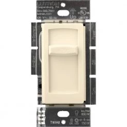 Skylark Contour Slide LED+ Dimmer Switch for Dimmable LED, Incandescent and Halogen Bulbs, Single-Pole, Light Almond by Lutron