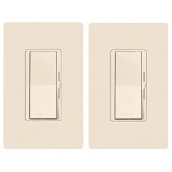 Diva LED+ Dimmer Switch for Dimmable LED, Halogen and Incandescent Bulbs, Single-Pole or 3-Way, Light Almond (2-Pack) by Lutron