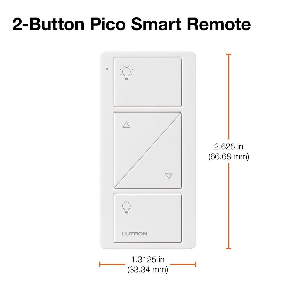 Pico Remote Control for Caseta Wireless Dimmer, 2-Button with Raise/Lower in Ivory by Lutron - Image 5