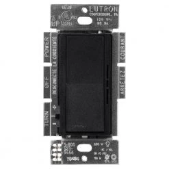 Diva LED+ Dimmer Switch for Dimmable LED, Halogen and Incandescent Bulbs, Single-Pole or 3-Way, Midnight by Lutron