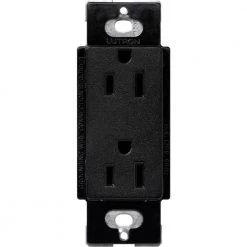 Claro 15 Amp Duplex Outlet, Midnight by Lutron