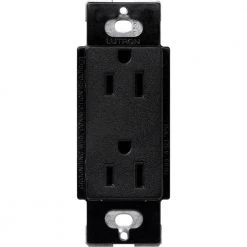 Satin Colors 15 Amp Tamper-Resistant Duplex Receptacle - Midnight by Lutron