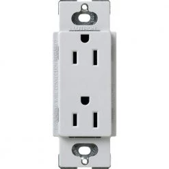 Claro 15 Amp Duplex Outlet, Palladium by Lutron