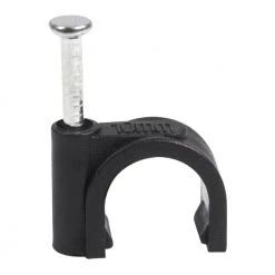 10 mm Cable Clips, Black, 100-Pack by QualGear