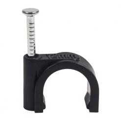 12 mm Cable Clips, Black (100 Pack) by QualGear