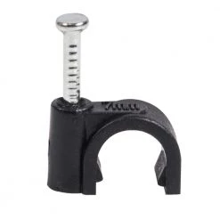 7 mm Cable Clips, Black (100-Pack) by QualGear