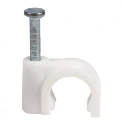 7 mm Cable Clips, White, 100-Pack by QualGear