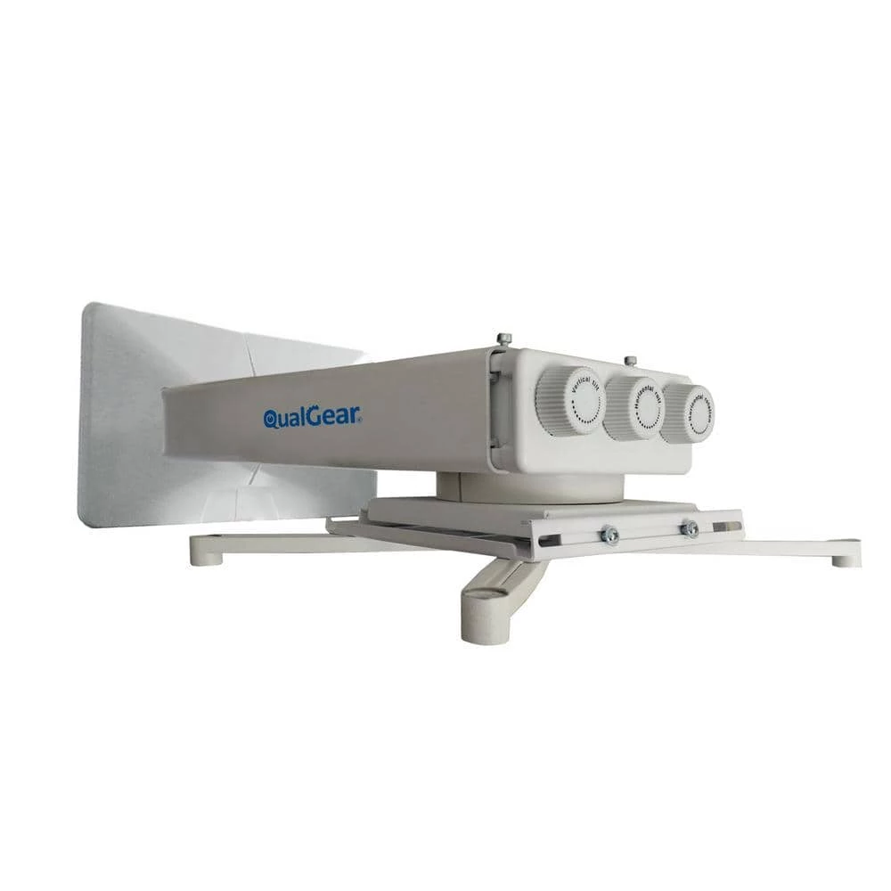 Universal Projector Wall Mount with Fine Tune Adjustments, White by QualGear