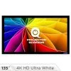 Fixed Frame Projector Screen - 16:9, 135 in. 4k HD Ultra White 1.2 Gain by QualGear