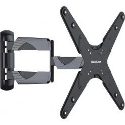 Universal Ultra Slim Low-Profile Full-Motion Wall Mount for 23 in. - 55 in. TVs, Black [UL Listed] by QualGear