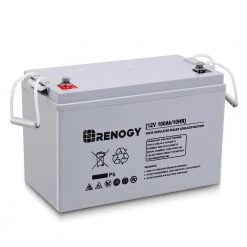 Deep Cycle AGM Battery 12-Volt 100Ah Safe Charge Most Home Appliances for RV, Off-Grid Solar System, Maintenance-Free by Renogy