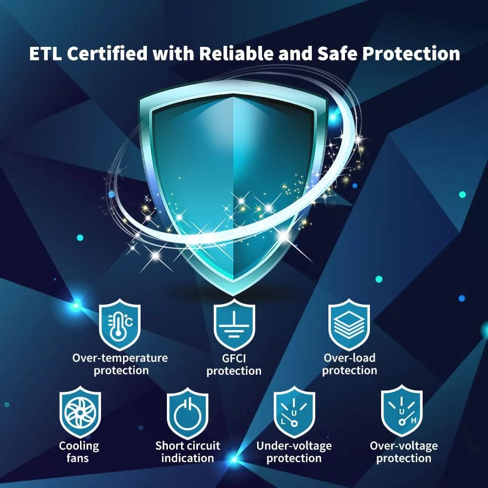 700-Watt Pure Sine Wave Inverter 12V DC to 120V AC Converter for Off-Grid Solar Power w/ Built-in 5V/2.1A USB Port by Renogy - Image 6