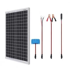 30-Watt 12-Volt Portable Monocrystalline Solar Panel Starter Kit with Solar Charge Controller SAE Connectors by Renogy