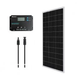 12V 100-Watt Monocrystalline Bundle Kit Solar Panel with Wanderer 10 Amp Charge Controller by Renogy