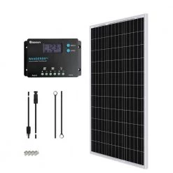 100-Watt 12-Volt Off-Grid Solar Starter Kit w/ 1-Piece 100W Monocrystalline Panel and 10A PWM Wanderer Charge Controller by Renogy