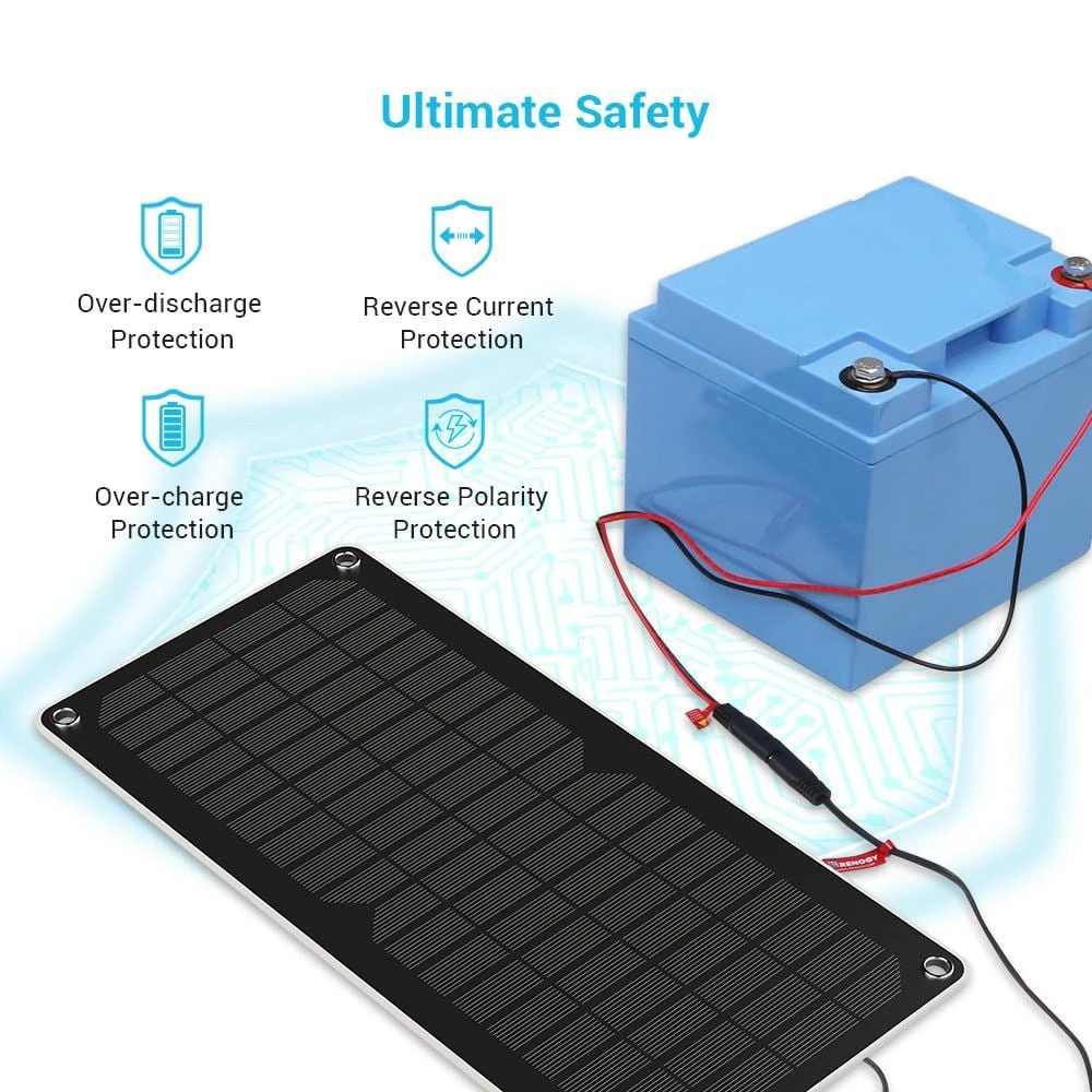 10-Watt Monocrystalline Solar Panel Battery Charger and Maintainer by Renogy - Image 4