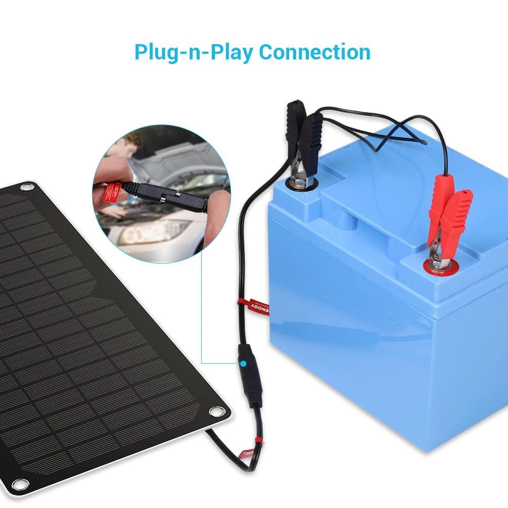 10-Watt Monocrystalline Solar Panel Battery Charger and Maintainer by Renogy - Image 5