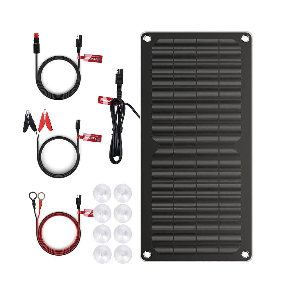 10-Watt Monocrystalline Solar Panel Battery Charger and Maintainer by Renogy