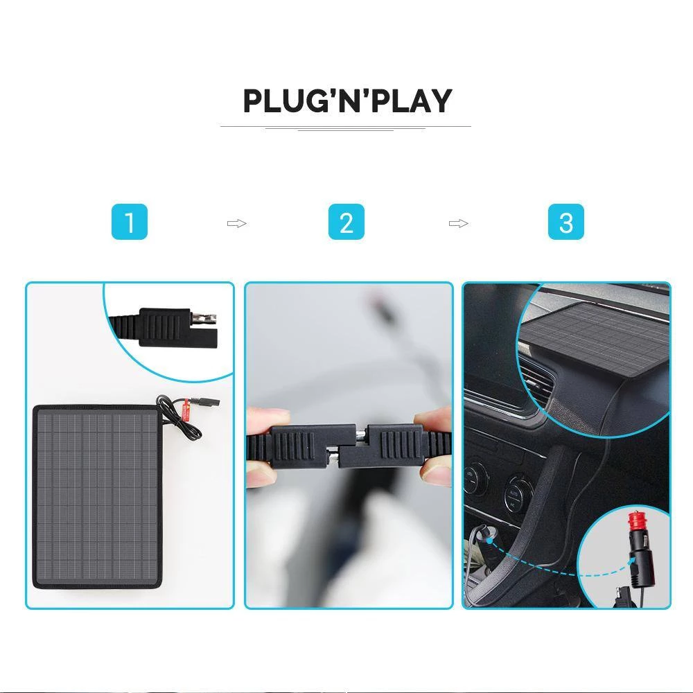 10-Watt 18V Outdoor Portable Monocrystalline Solar Panel Battery Maintainer Trickle Charger by Renogy - Image 4