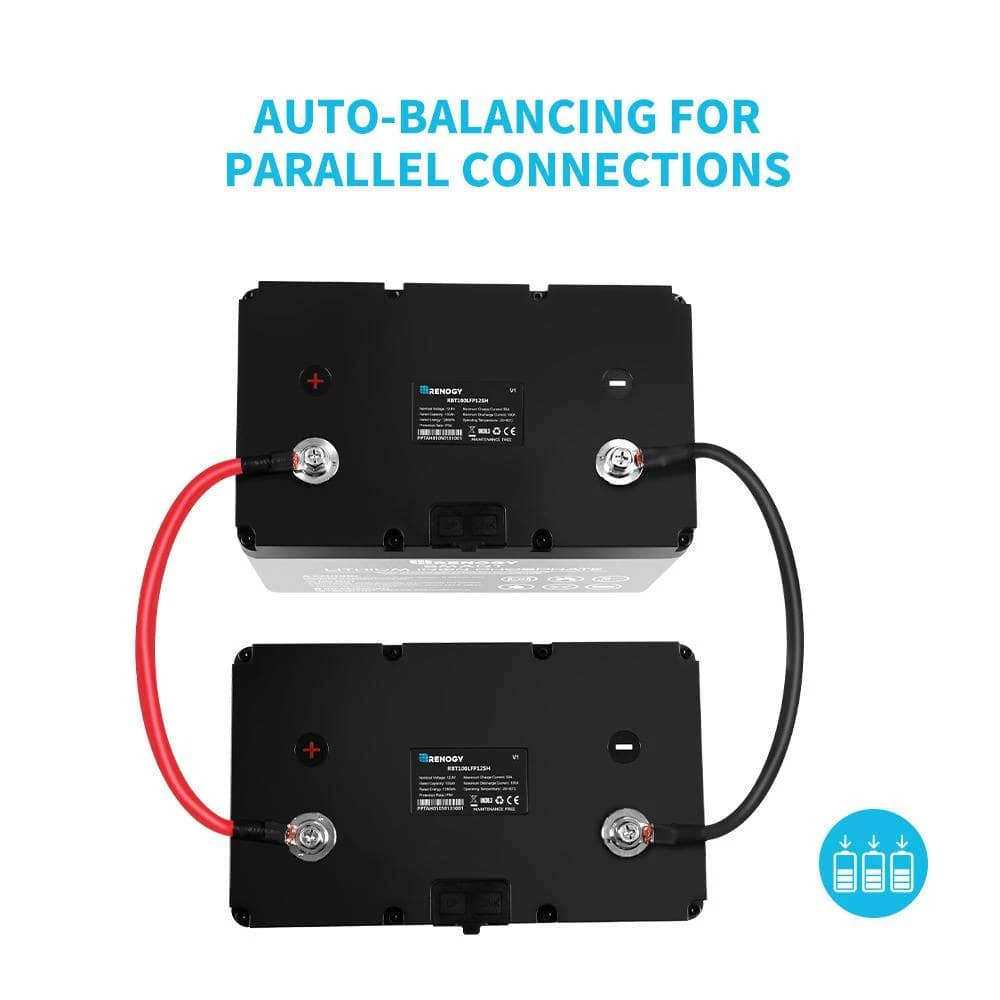 12-Volt 100Ah Smart LiFePO4 Lithium-Iron Phosphate Battery w/ Self-Heating Function for Off-Grid Applications by Renogy - Image 2