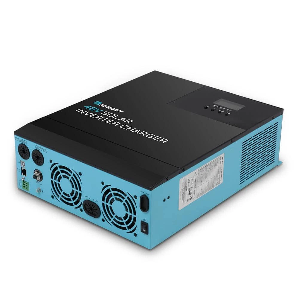 48-Volt 3500-Watt Pure Sine Wave Inverter Charger All-in-One w/ LCD Display Compatible with Lithium Battery 7000W Surge by Renogy