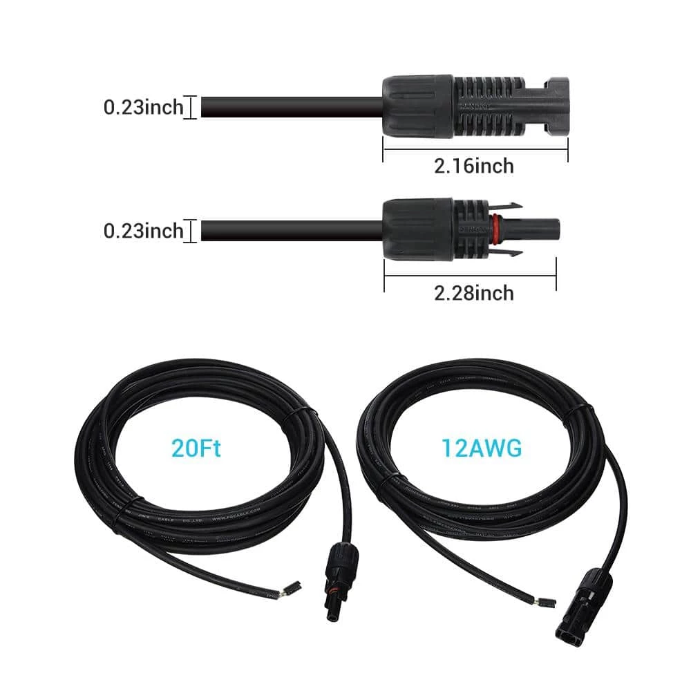 20 ft. 12 AWG Solar Panel and Charge Controller Connector Adaptor Kit Cables by Renogy - Image 2