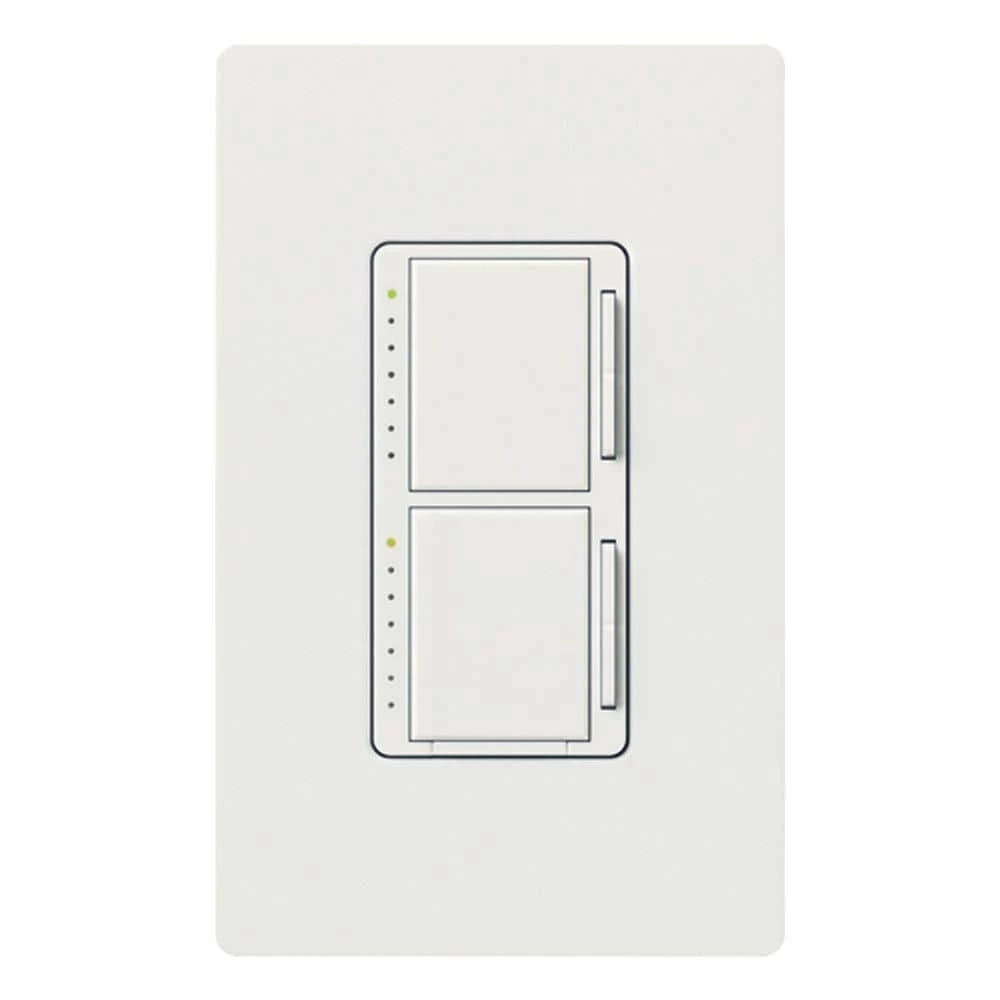 Maestro 300-Watt Single-Pole Dual Dimmer - Snow by Lutron - Image 3