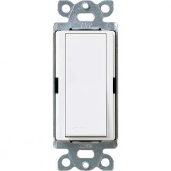 Claro 15 Amp Single-Pole Rocker Switch with Locator Light, Snow by Lutron