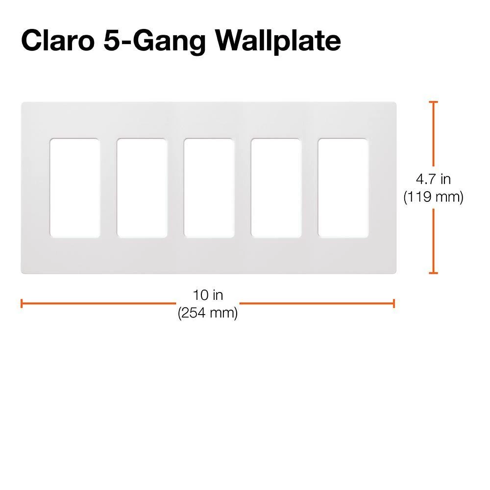 Claro 5 Gang Decorator/Rocker Wallplate, Stainless Steel (1-Pack) by Lutron - Image 3