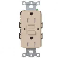 Satin Colors 15-Amp Tamper-Resistant GFCI Duplex Receptacle - Taupe by Lutron