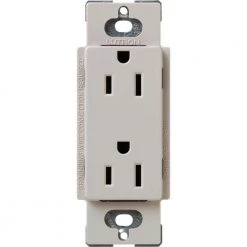 Claro 15 Amp Duplex Outlet, Taupe by Lutron