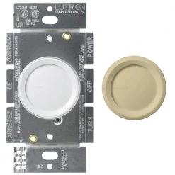 Single-Pole Rotary Dimmer Switch for Incandescent and Halogen Bulbs, White/Ivory by Lutron