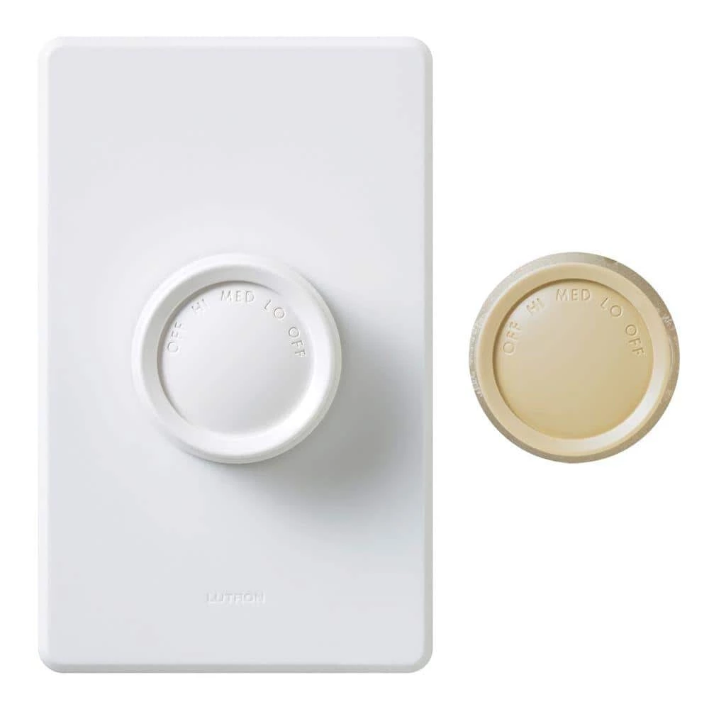 Rotary 1.5 Amp 3-Speed Single-Pole Fan Control, White by Lutron - Image 8