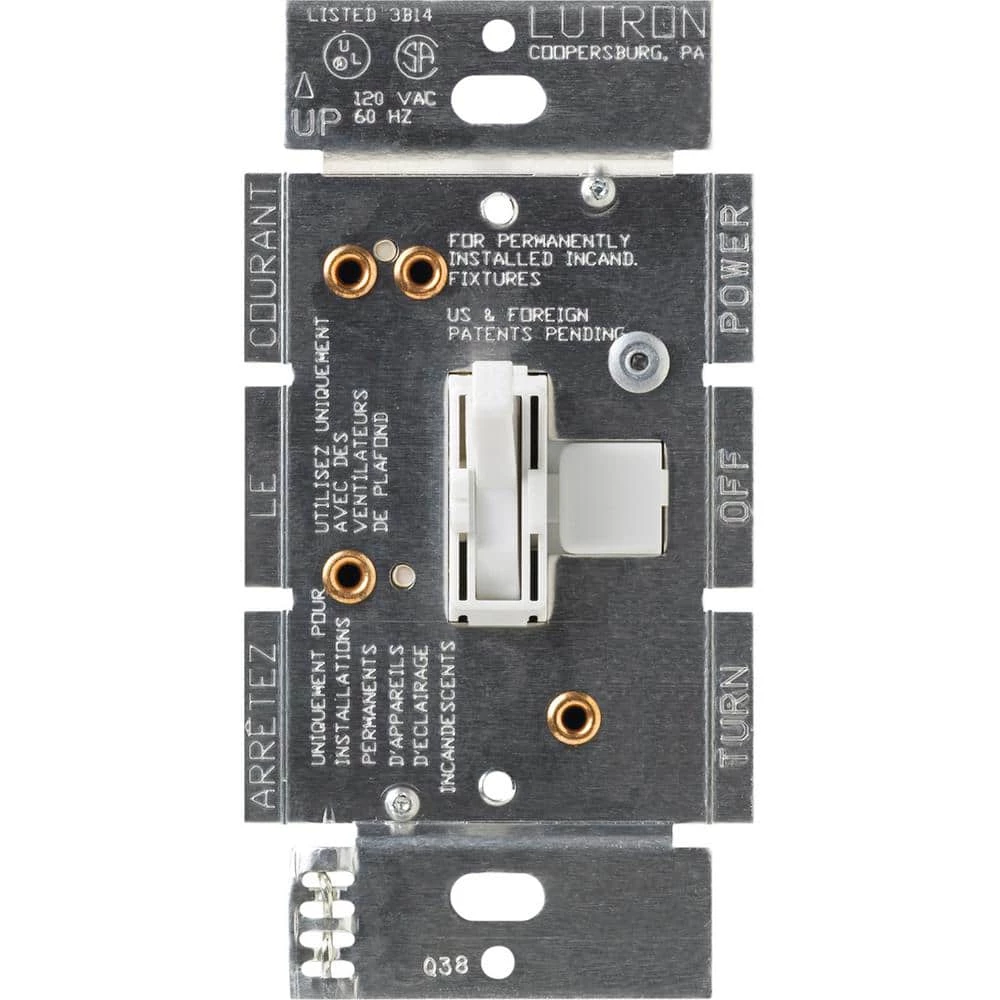 Toggler 1.5 Amp Single-Pole 3-Speed Combination Fan and Light Control, White by Lutron