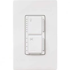 Maestro Fan Control and Light Dimmer for Dimmable LED's, Incandescent and Halogen Bulbs with Wallplate, White by Lutron