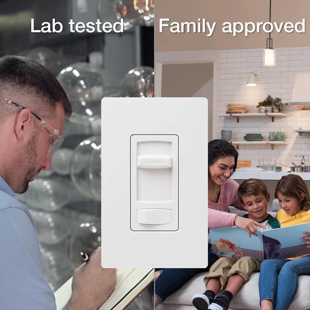 Skylark Contour LED+ Dimmer Switch for Dimmable LED, Halogen and Incandescent Bulbs, Single-Pole or 3-Way, White by Lutron - Image 5