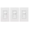Skylark Contour LED+ Slide Dimmer Switch for Dimmable LED, Incandescent and Halogen Bulbs, Single-Pole, White (3-Pack) by Lutron